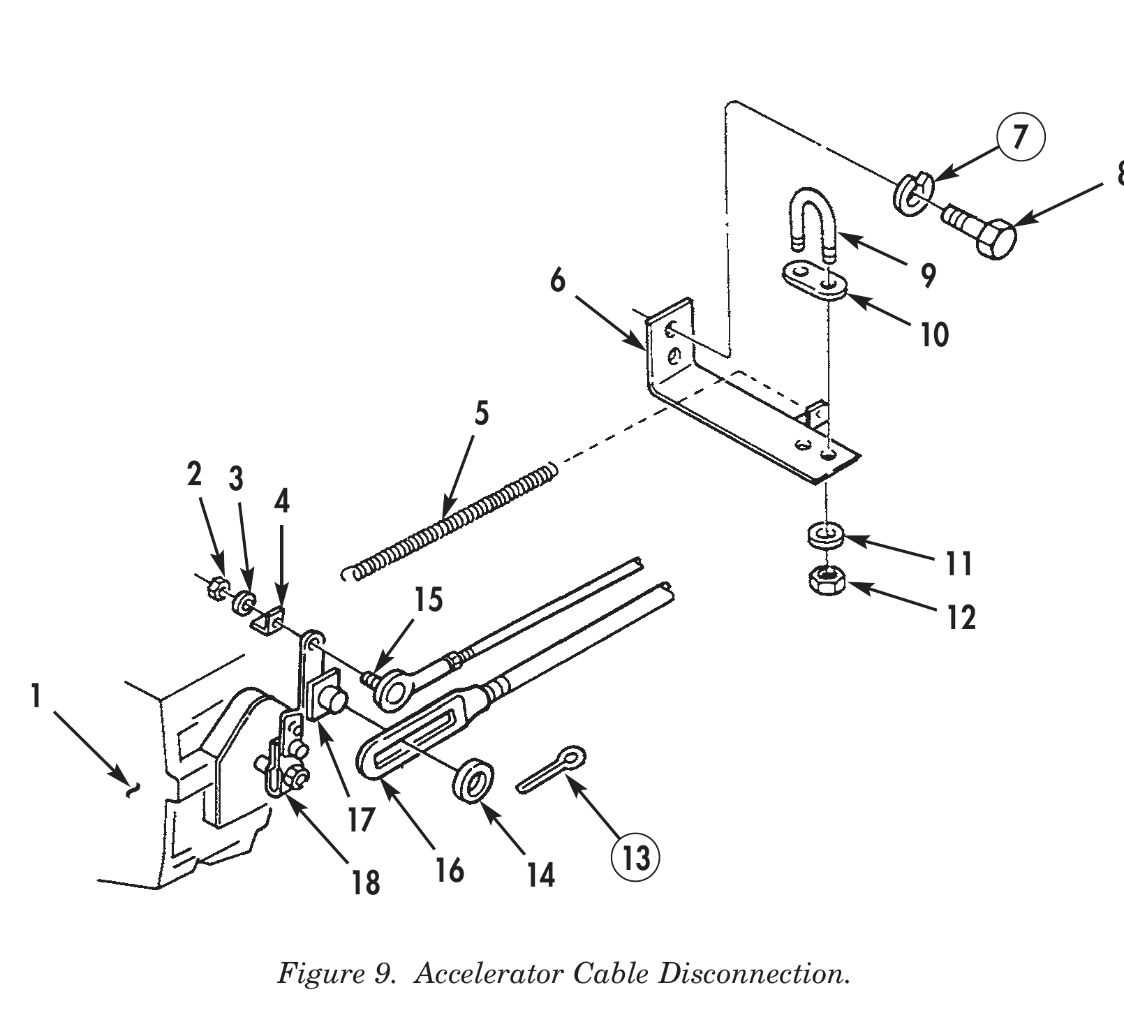 Figure 9. Accelerator Cable Disconnection.