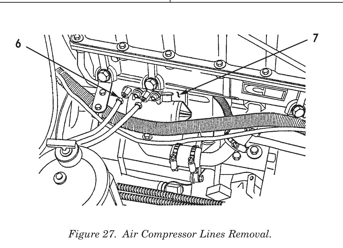 Figure 27. Air Compressor Lines Removal.