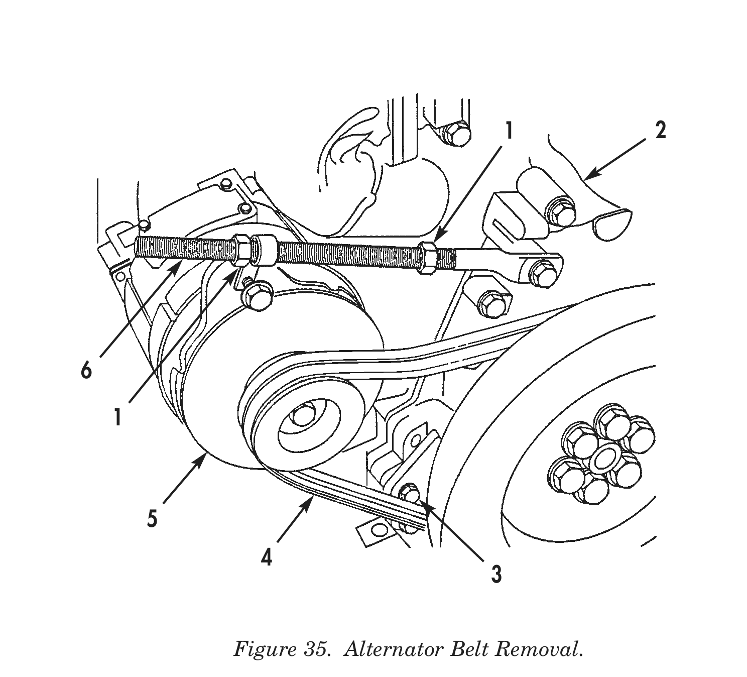 Figure 35. Alternator Belt Removal.