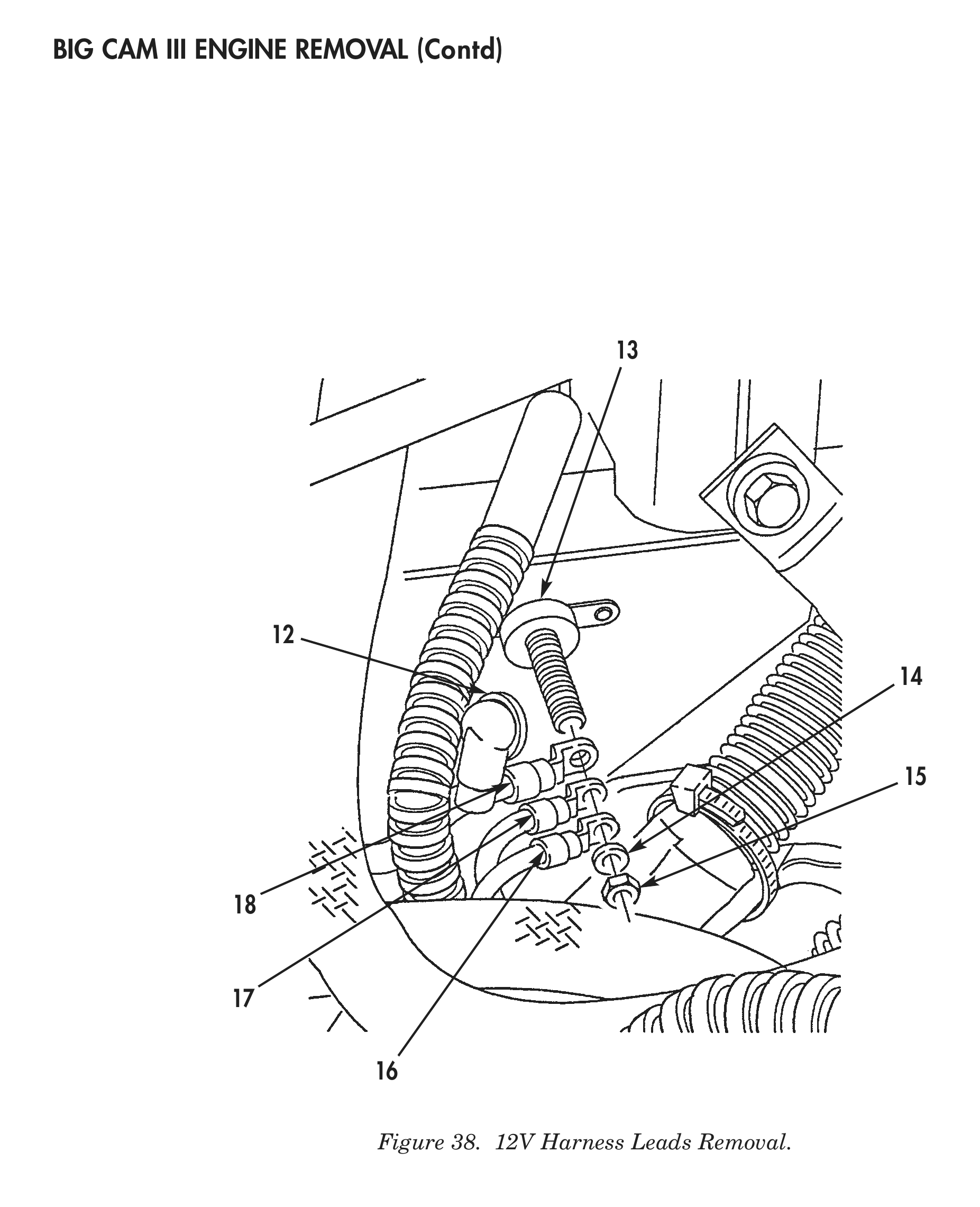 Figure 38. 12V Harness Leads Removal.