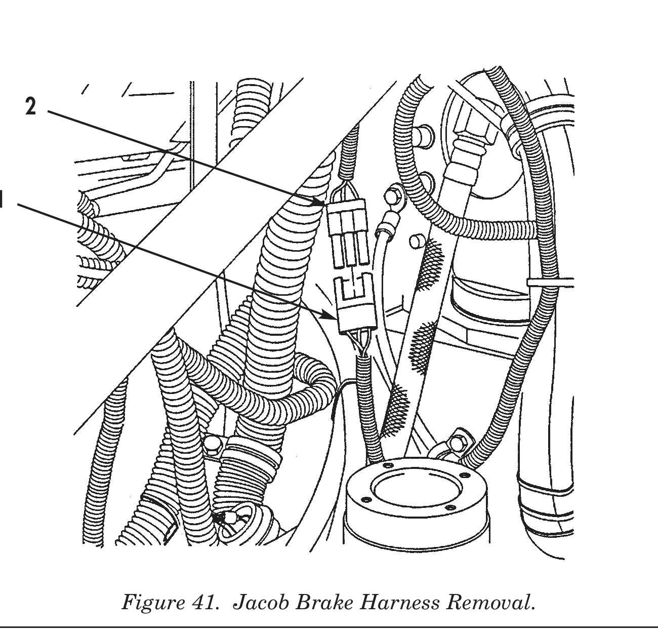 Figure 41. Jacob Brake Harness Removal.