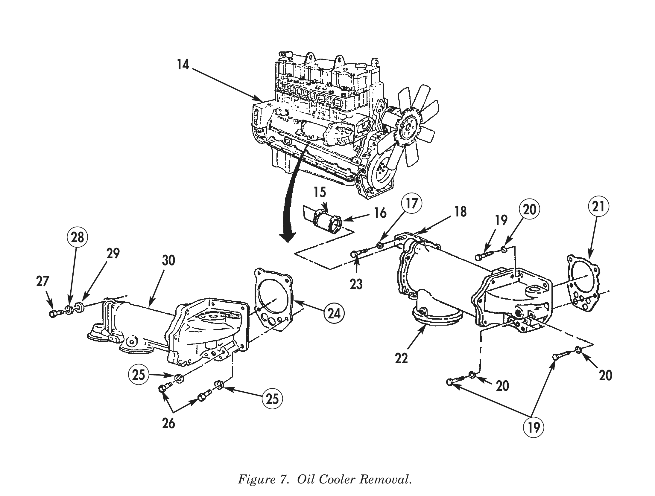 Figure 7. Oil Cooler Removal.