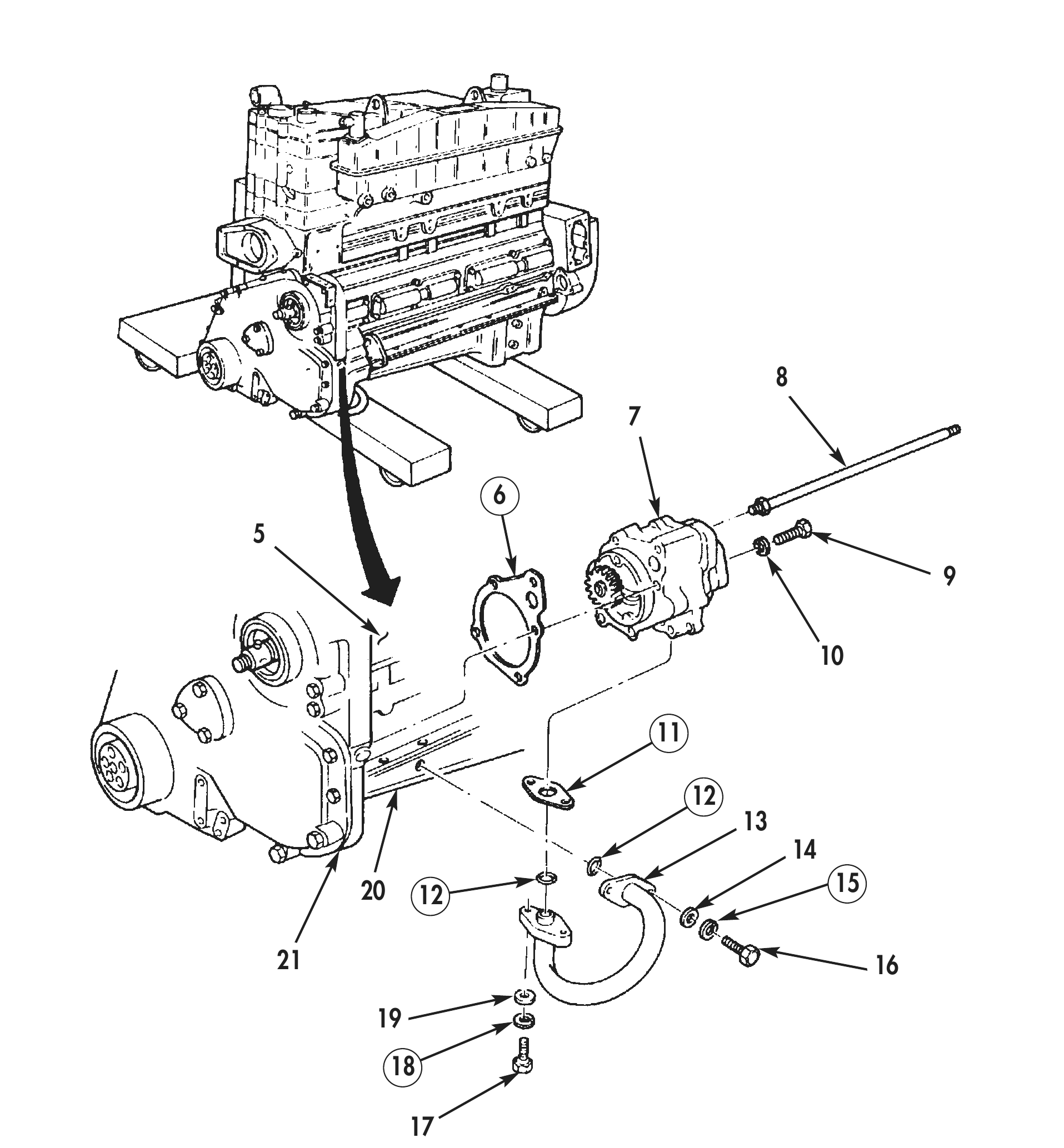 Figure 8. Big Cam III Oil Pump Removal.
