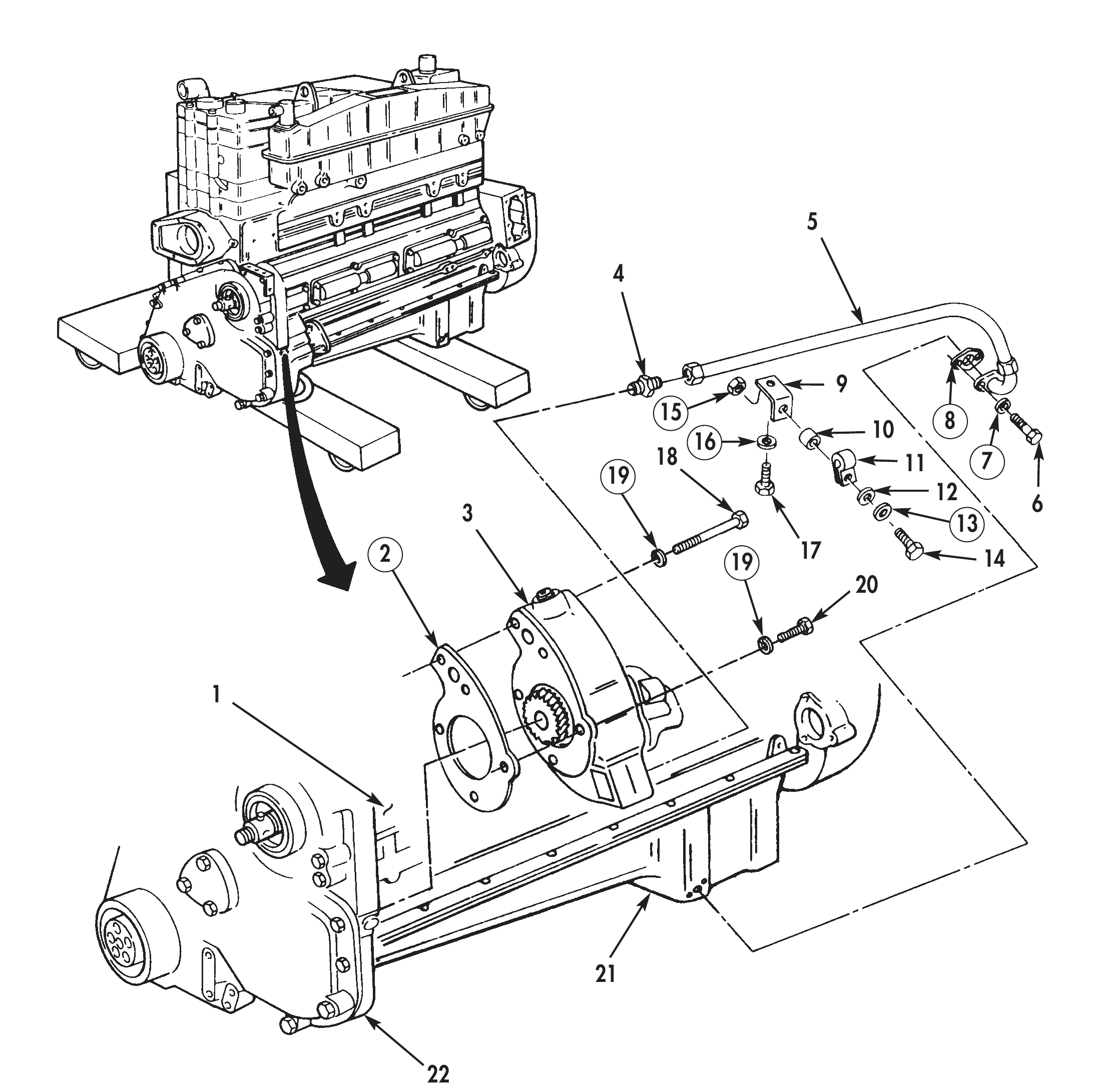 Figure 9. Big Cam I Oil Pump Removal.
