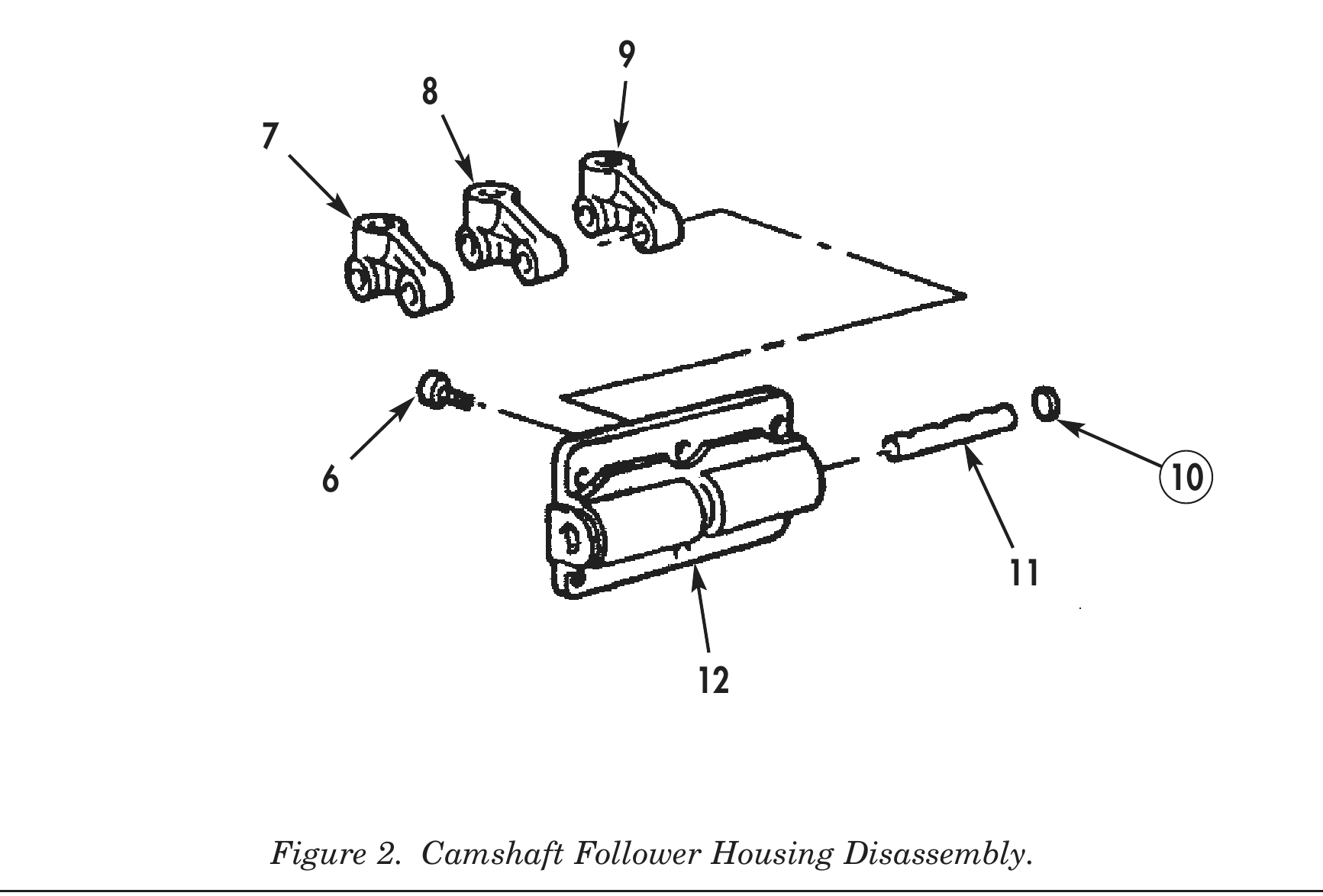 Figure 2. Camshaft Follower Housing Disassembly.