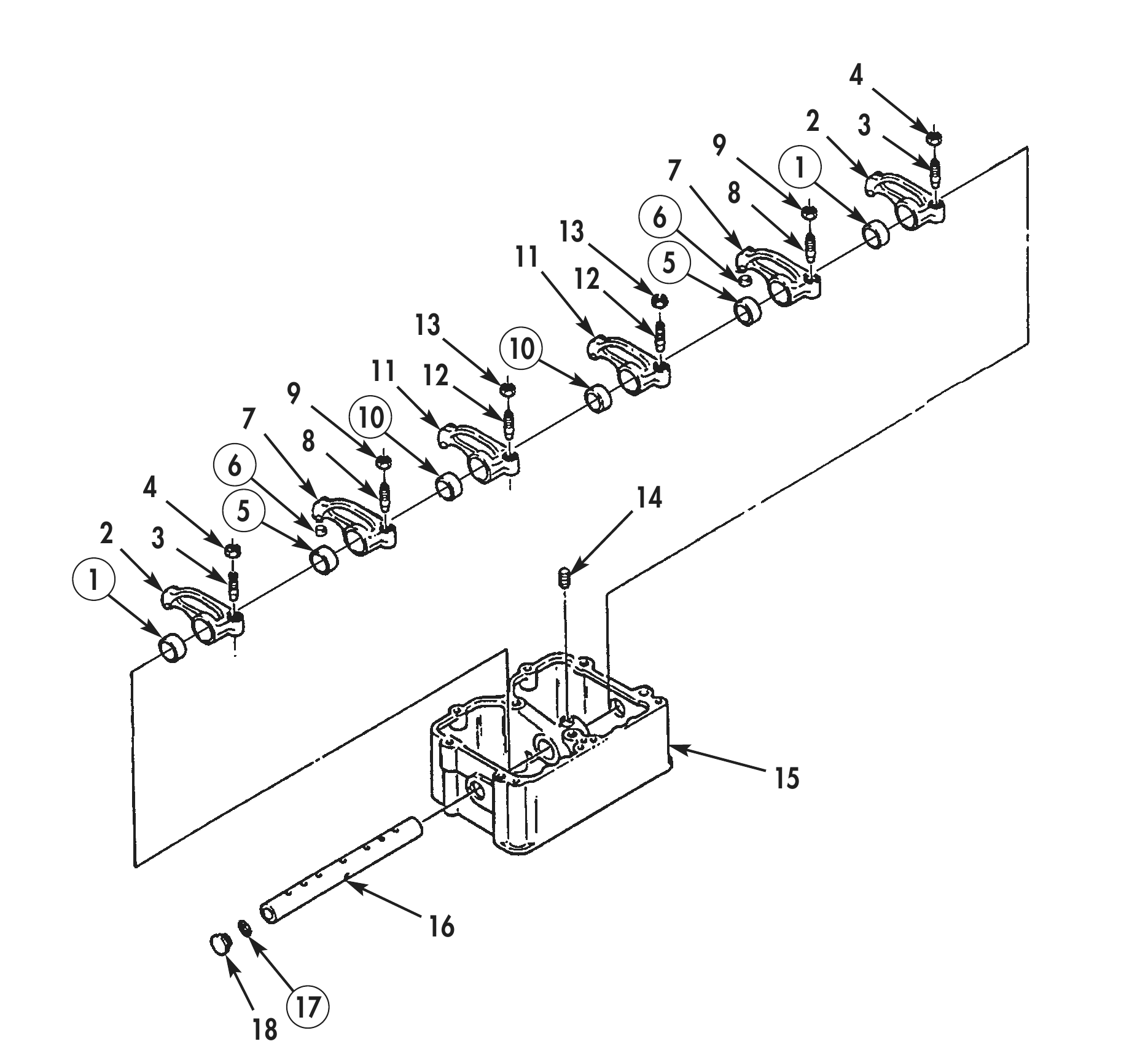 Figure 2. Rocker Levers and Rocker Lever Housing Assembly.