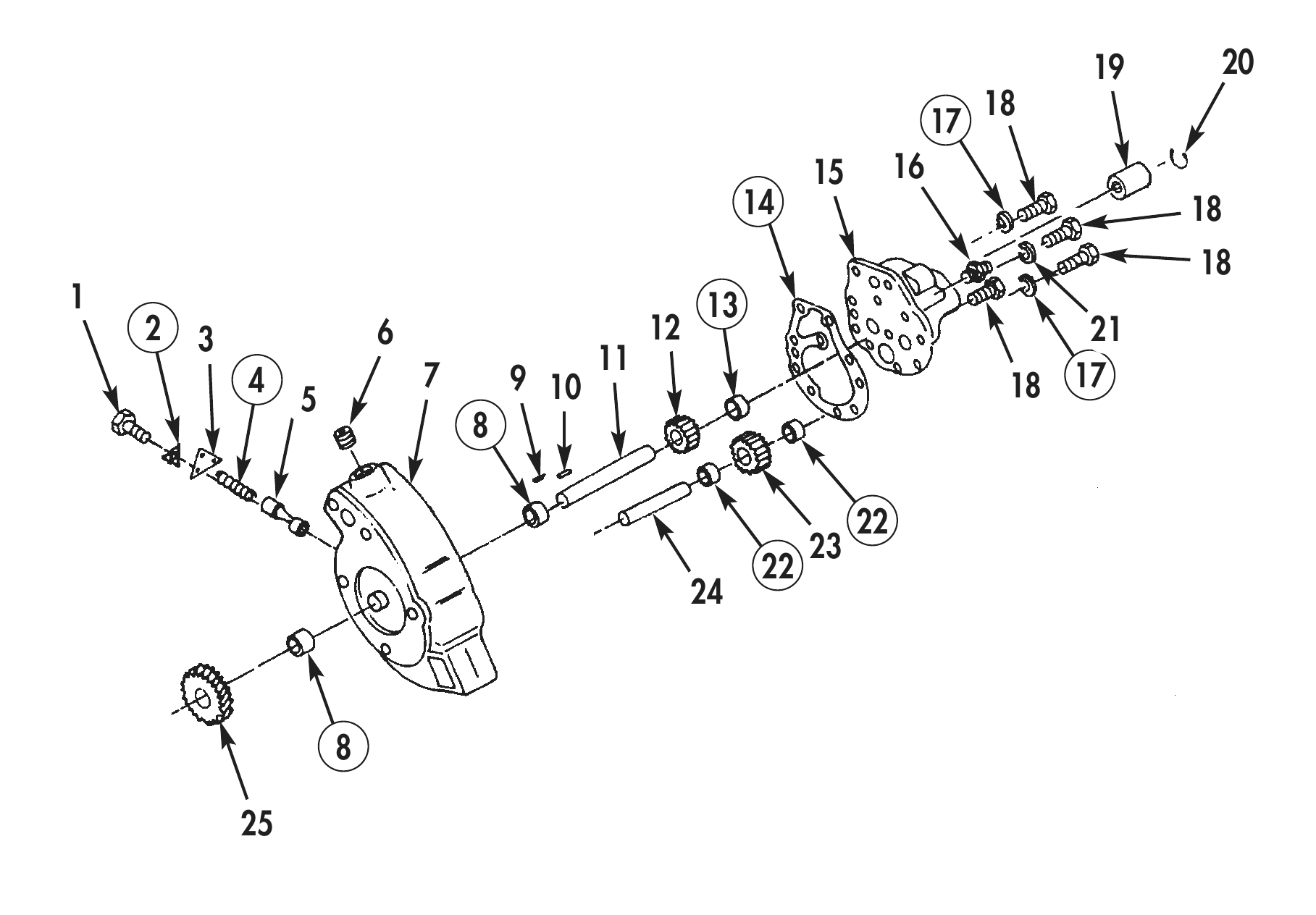 Figure 1. Oil Pump Disassembly—Big Cam I.