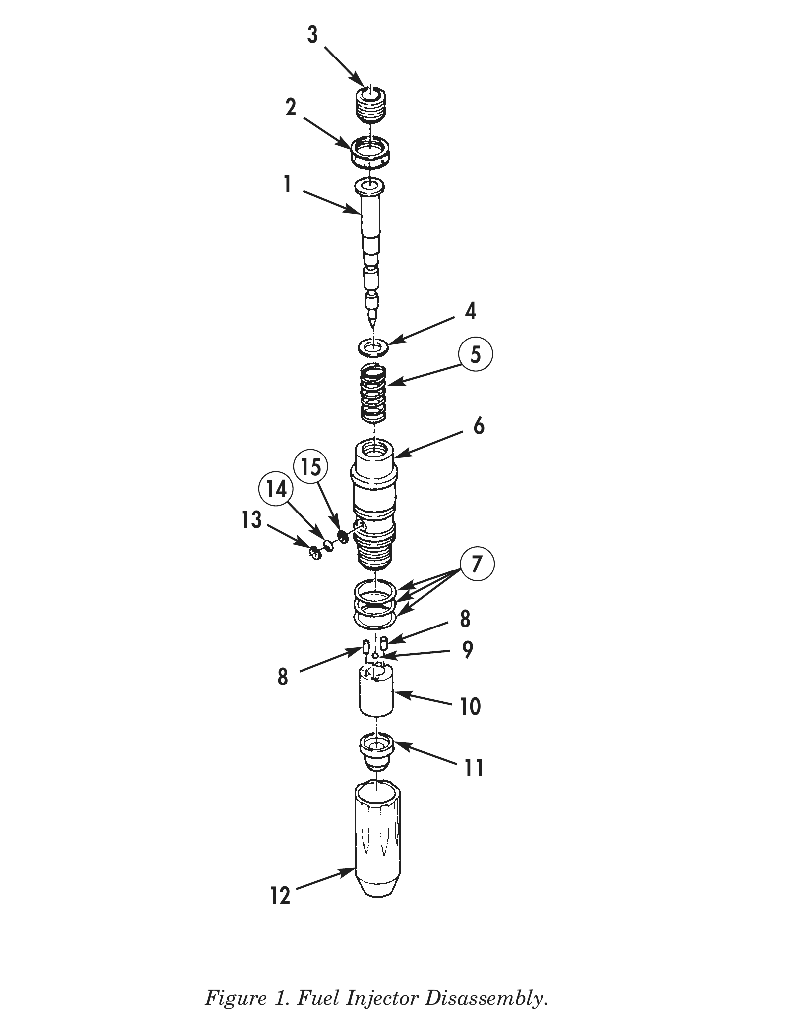 Figure 1. Fuel Injector Disassembly.