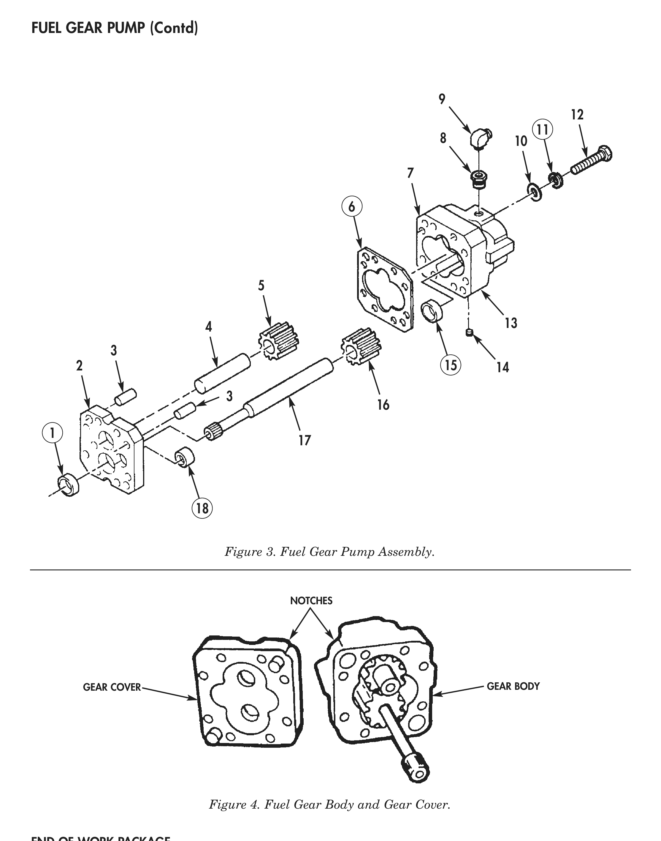 Figure 3. Fuel Gear Pump Assembly. Figure 4. Fuel Gear Body and Gear Cover.