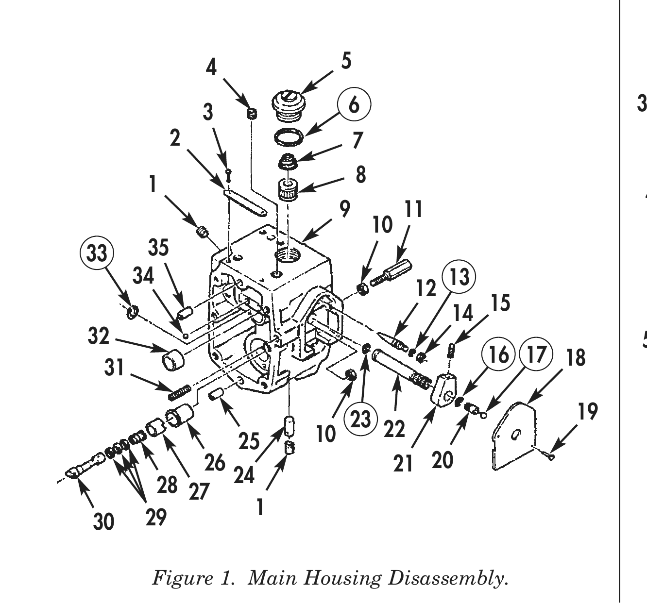 Figure 1. Main Housing Disassembly.