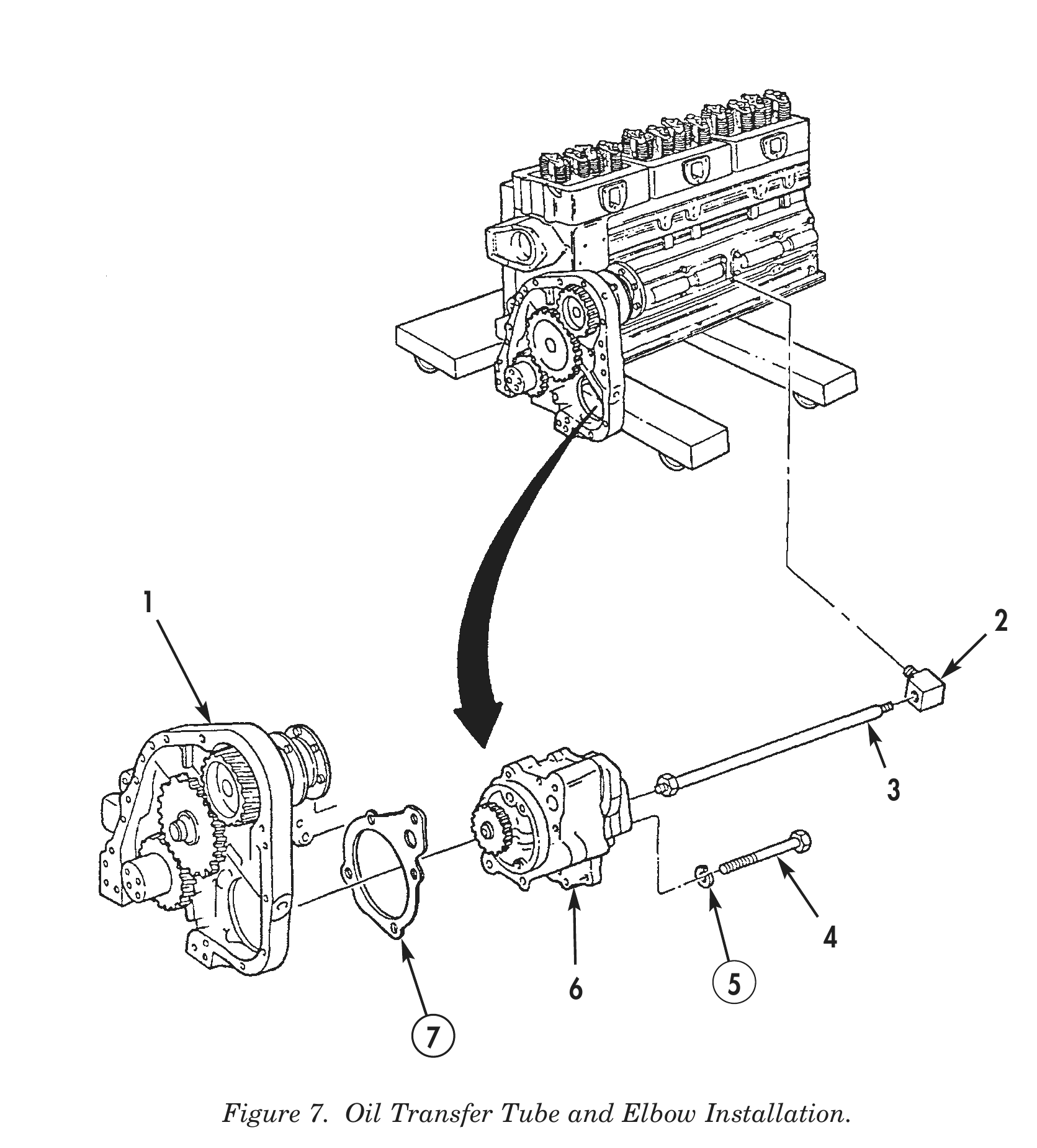Figure 7. Oil Transfer Tube and Elbow Installation.