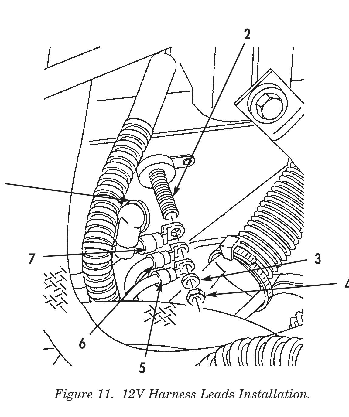 Figure 11. 12V Harness Leads Installation.