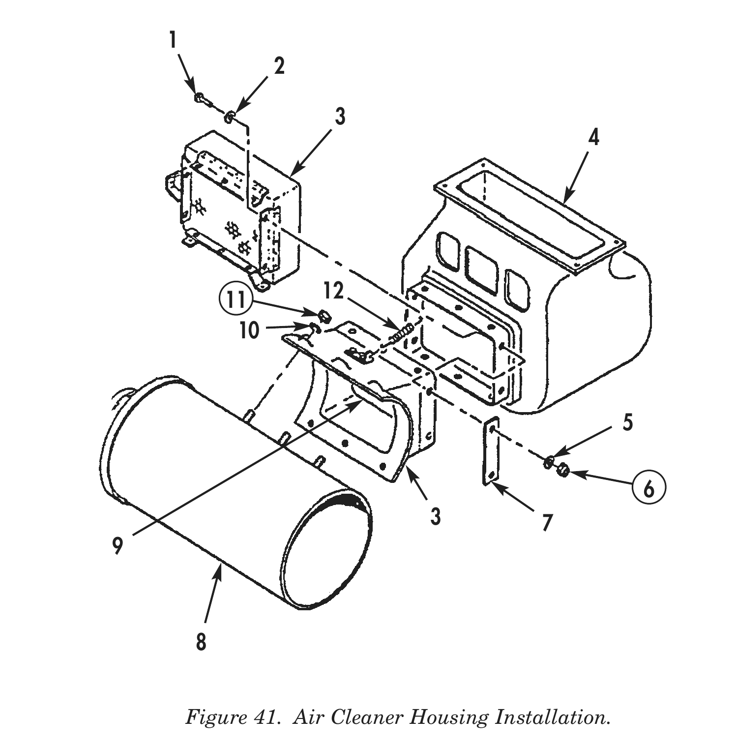 Figure 41. Air Cleaner Housing Installation.