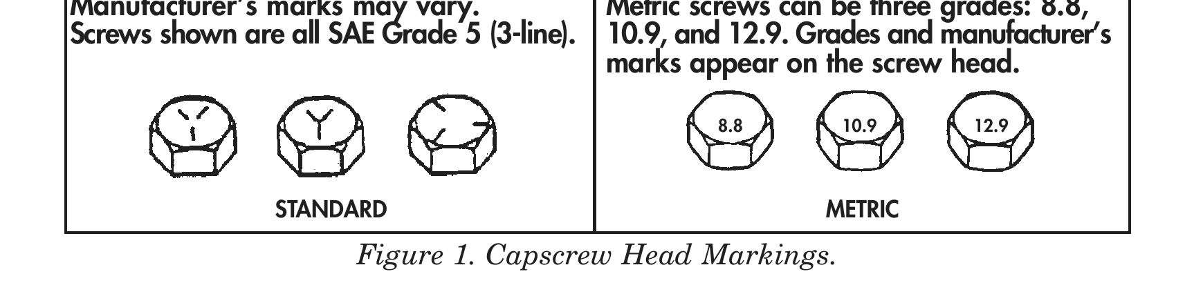 Figure 1. Capscrew Head Markings.