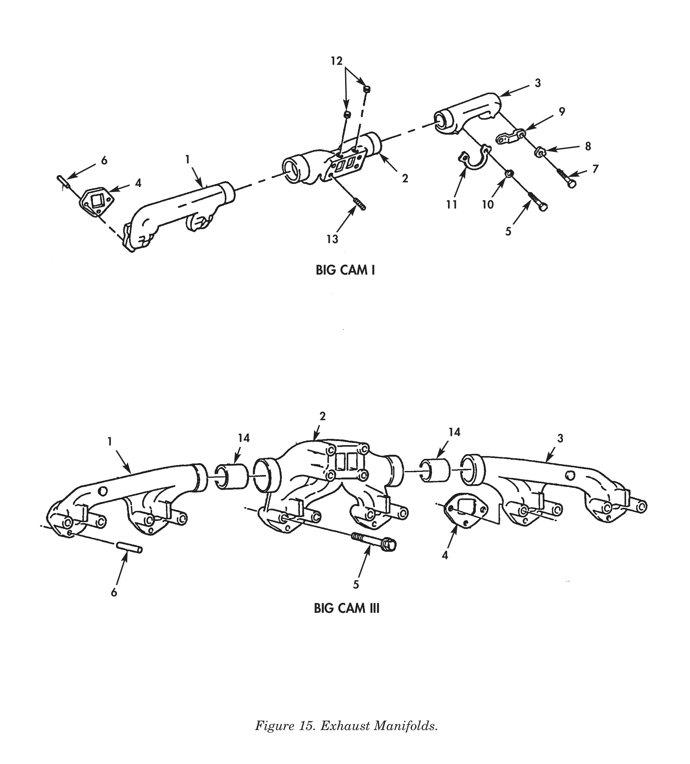 Figure 15. Exhaust Manifolds.