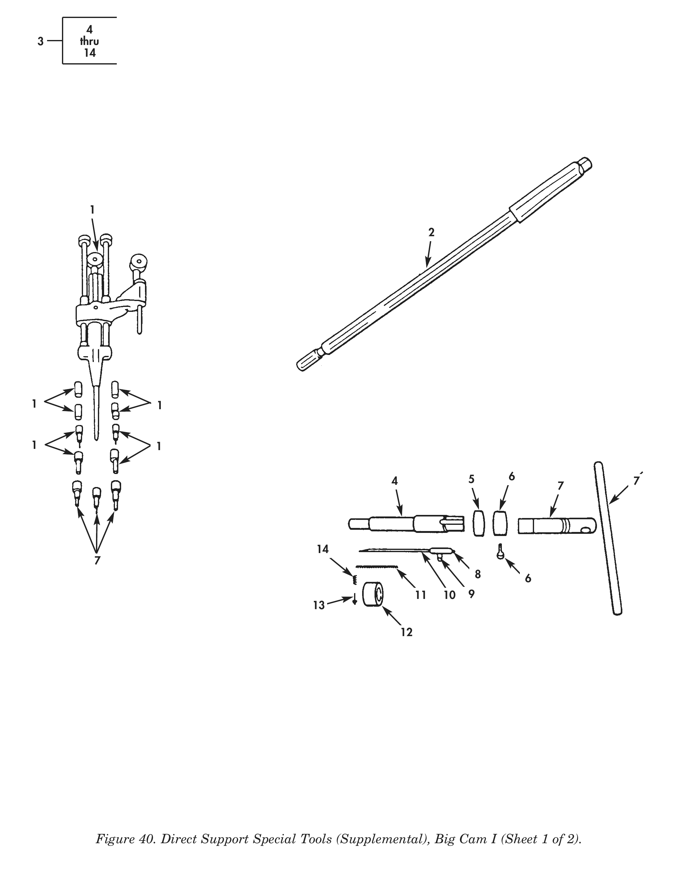 Figure 40. Direct Support Special Tools (Supplemental), Big Cam I (Sheet 1 of 2).